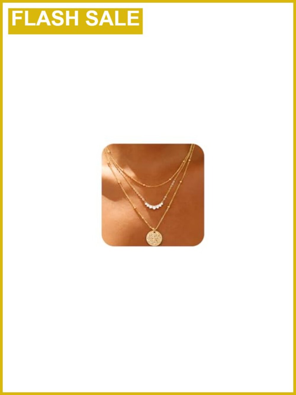 Layered 14K Gold Plated Chain Necklace Set Dainty Stackable Choker Jewelry